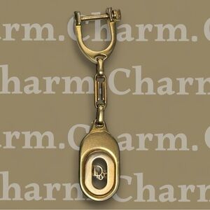 DIOR Gold Logo Pendant Bag Charm/Keychain, Vintage Authentic